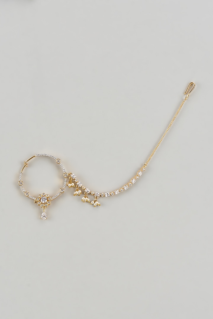 Gold Finish Zircons Nose Ring by Aster at Pernia's Pop Up Shop
