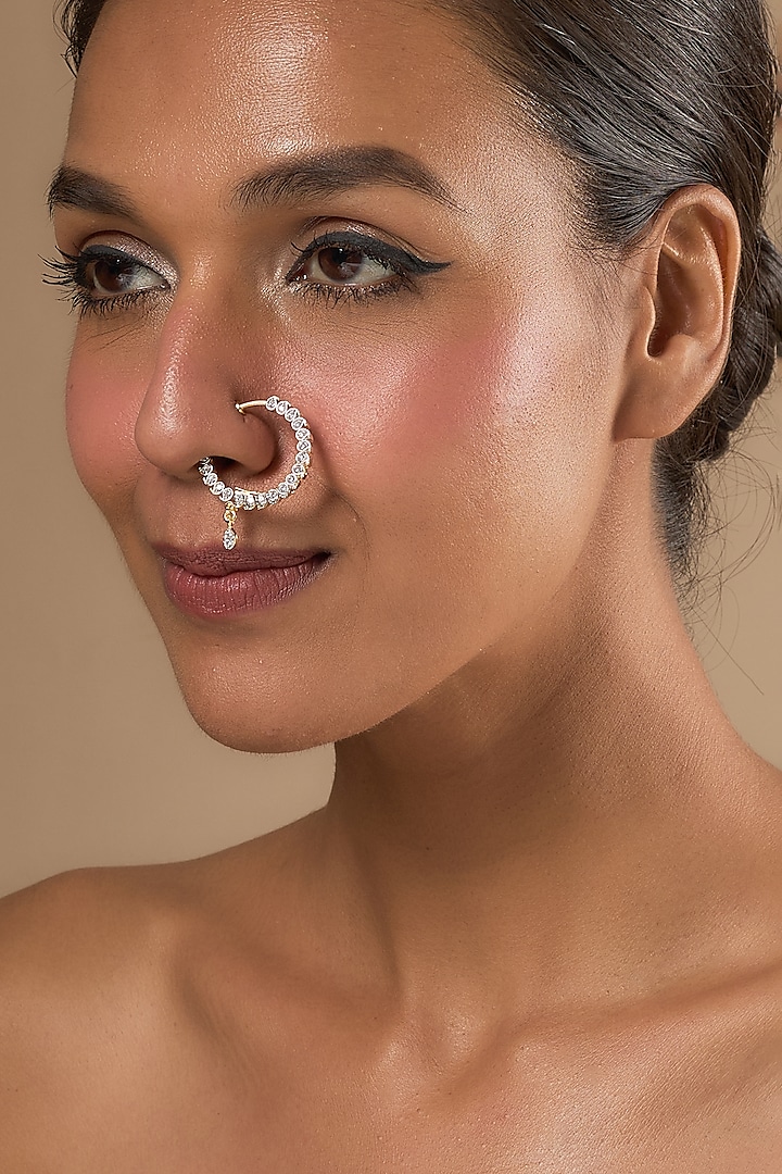 Gold Finish Zircons Nose Ring by Aster at Pernia's Pop Up Shop