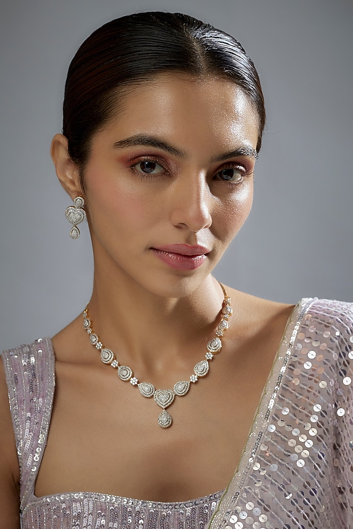 Gold Finish Zircon Necklace Set by Aster at Pernia's Pop Up Shop
