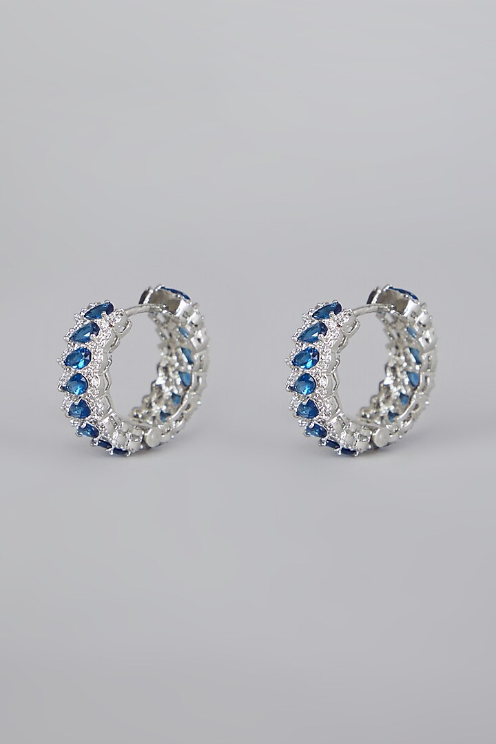 White Finish Sapphire Earrings by Aster at Pernia's Pop Up Shop