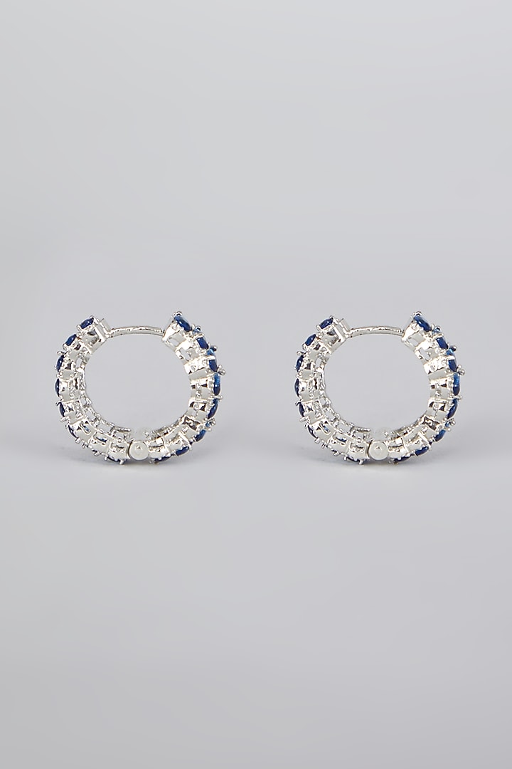 White Finish Sapphire Earrings by Aster at Pernia's Pop Up Shop