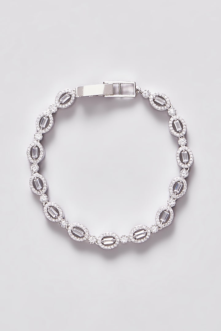 White Finish Zircon Bracelet by Aster at Pernia's Pop Up Shop