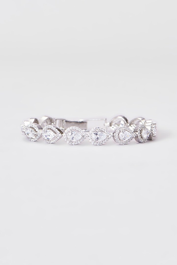 White Finish Zircon Bracelet by Aster at Pernia's Pop Up Shop