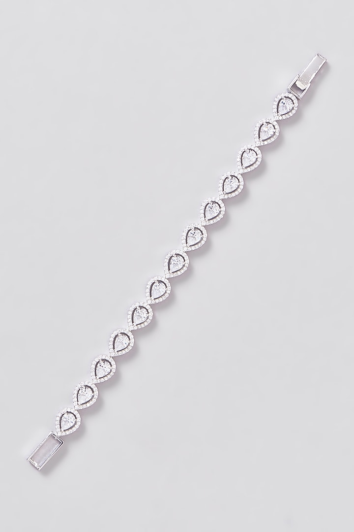 White Finish Zircon Bracelet by Aster at Pernia's Pop Up Shop