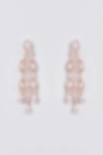 Rose Gold Finish Zircon Dangler Earrings by Aster at Pernia's Pop Up Shop