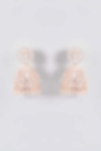 Rose Gold Finish Zircon Jhumka Earrings by Aster at Pernia's Pop Up Shop