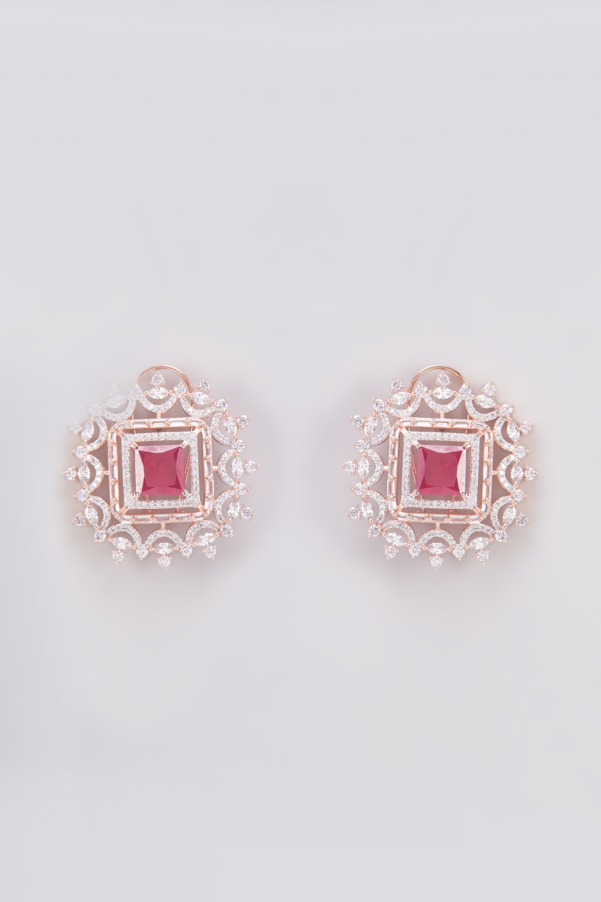 Red Round Ruby Studs Earrings at Rs 3200/pair in Jaipur | ID: 2852515929230