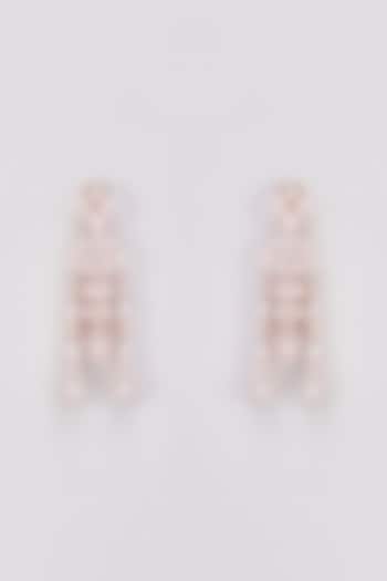 Rose Gold Finish Zircon Dangler Earrings by Aster at Pernia's Pop Up Shop