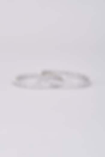 White Finish Zircons Bangles (Set Of 2) by Aster at Pernia's Pop Up Shop