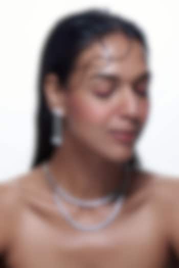 White Finish Zircon Layered Necklace Set by Aster at Pernia's Pop Up Shop