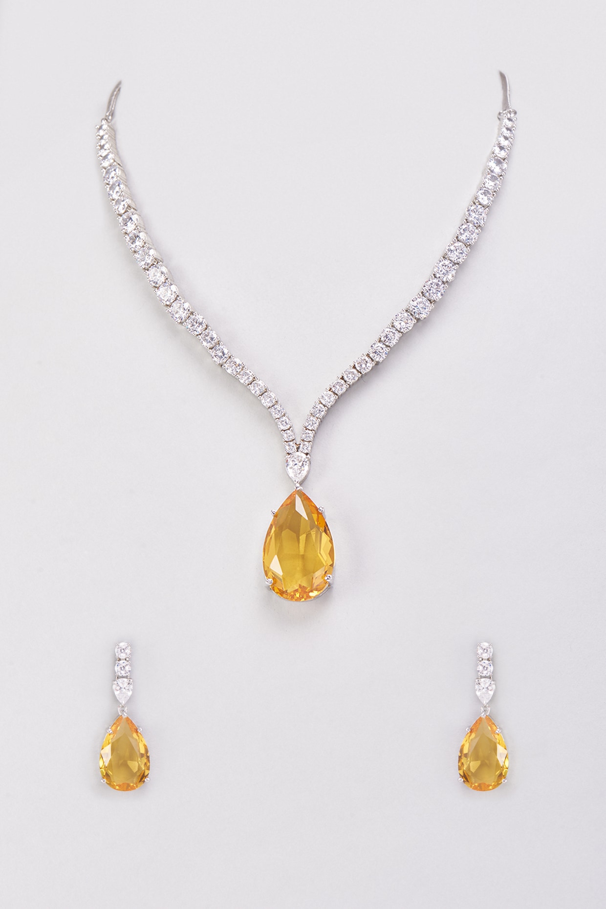 Yellow Stone Cuban Necklace Set | Thee Finesse Queen