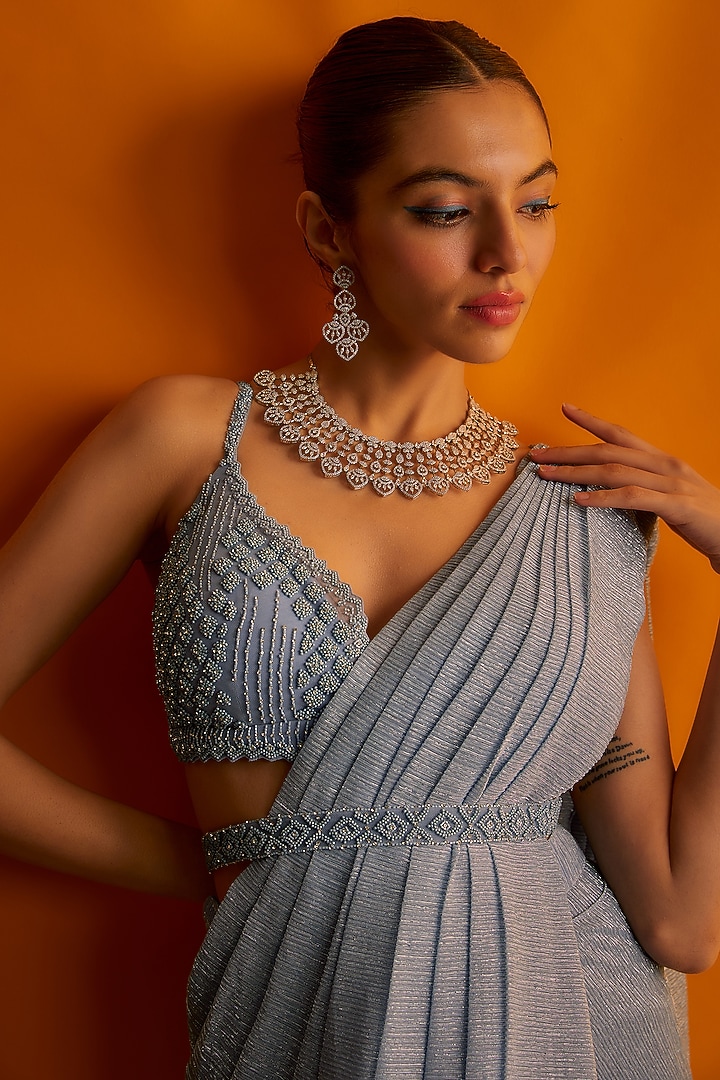 White Finish Zircon Necklace Set by Aster at Pernia's Pop Up Shop