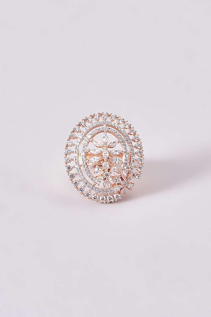 Rose Gold Finish Zircon Ring by Aster at Pernia's Pop Up Shop