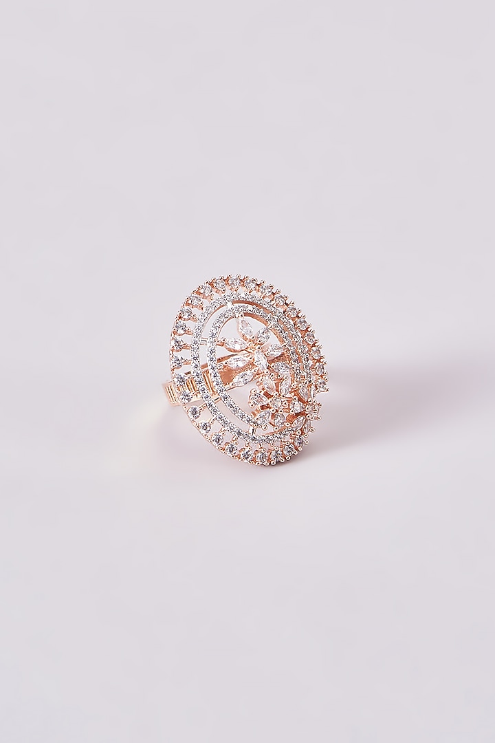 Rose Gold Finish Zircon Ring by Aster at Pernia's Pop Up Shop