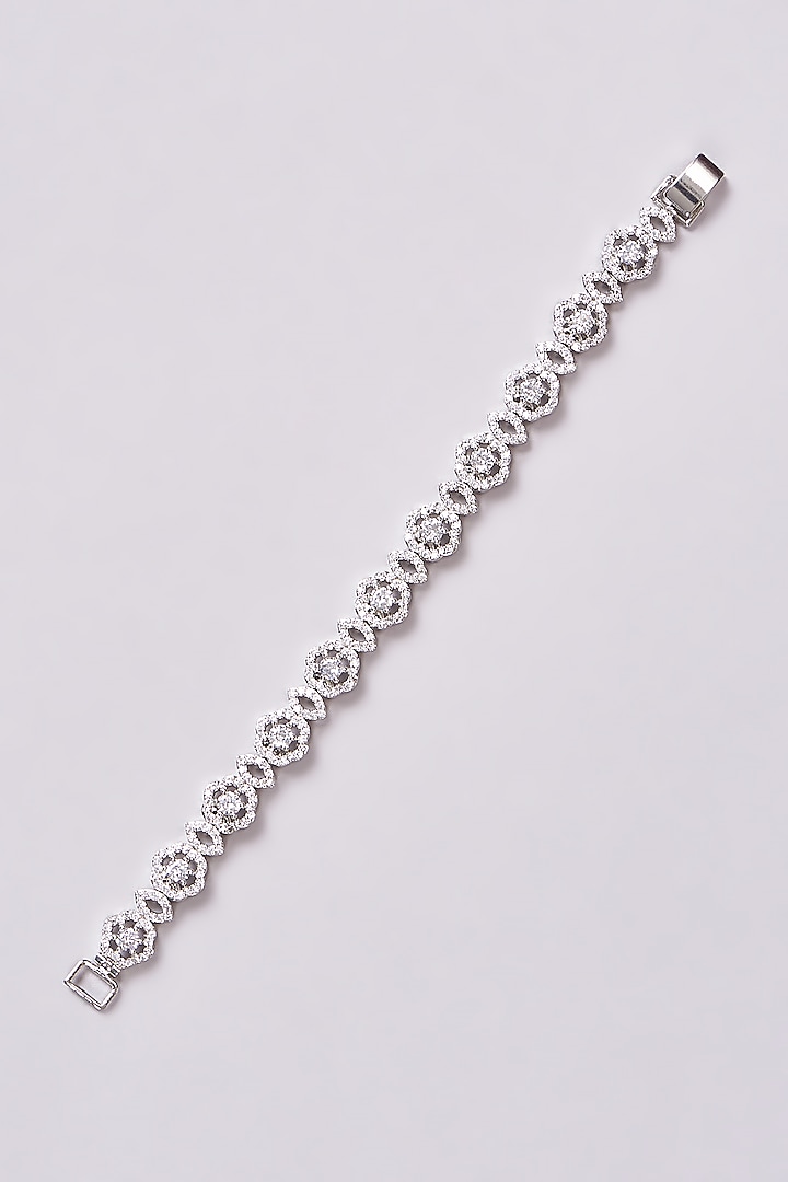 White Finish Zircon Bracelet by Aster at Pernia's Pop Up Shop