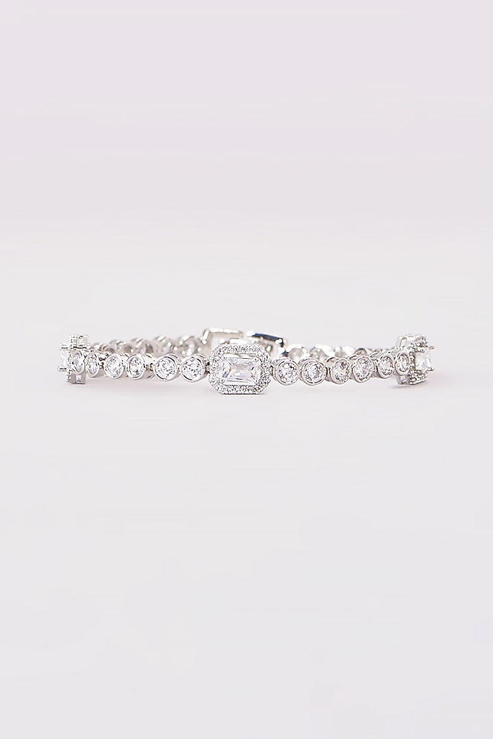 White Finish Zircon Bracelet by Aster at Pernia's Pop Up Shop