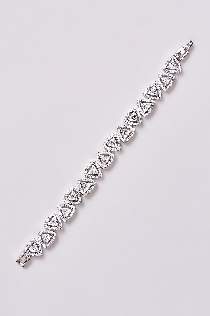 White Finish Zircon Bracelet by Aster at Pernia's Pop Up Shop