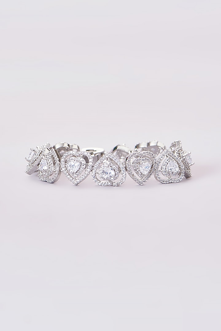 White Finish Zircon Bracelet by Aster at Pernia's Pop Up Shop