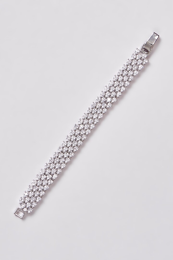 White Finish Zircon Bracelet by Aster at Pernia's Pop Up Shop