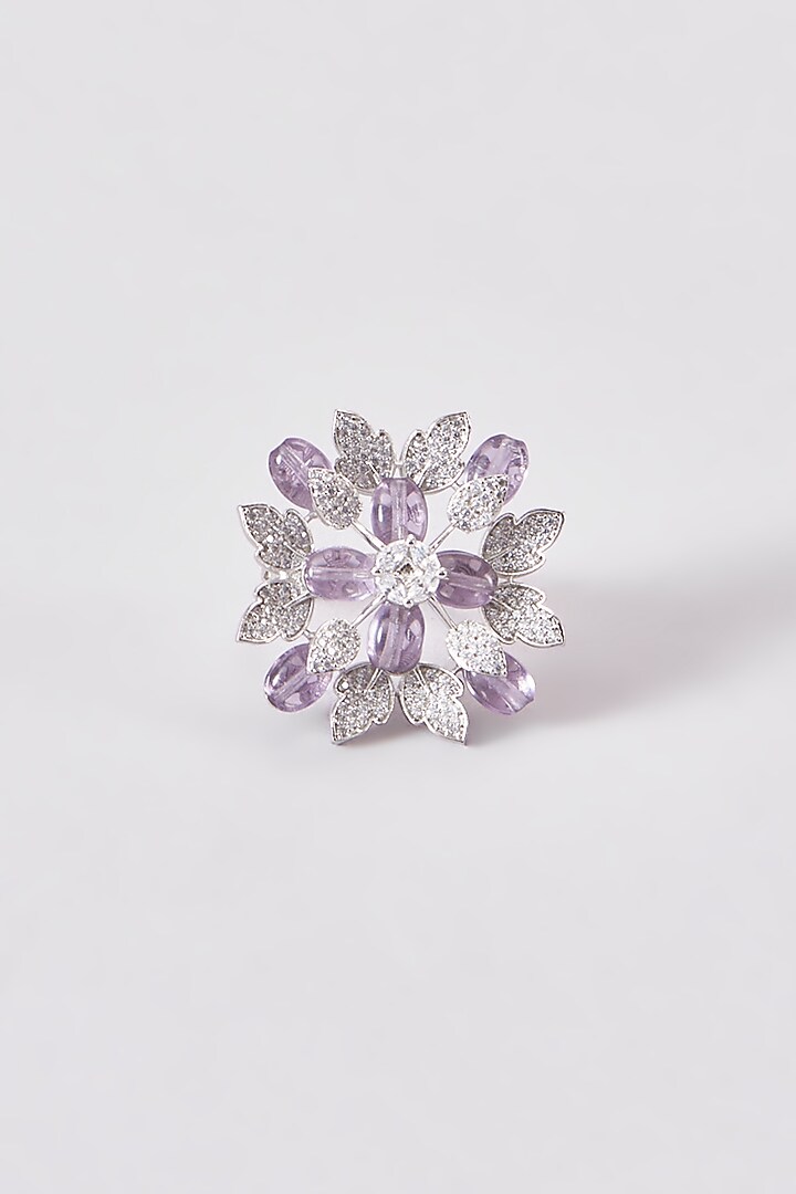 White Finish Zircon Ring by Aster at Pernia's Pop Up Shop