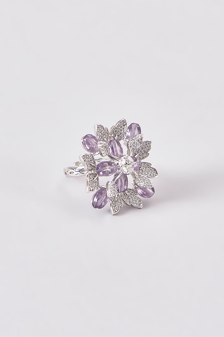 White Finish Zircon Ring by Aster at Pernia's Pop Up Shop