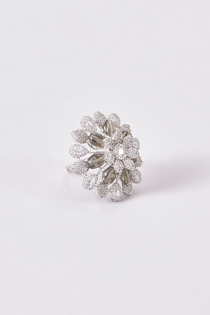 White Finish Zircon Ring by Aster at Pernia's Pop Up Shop
