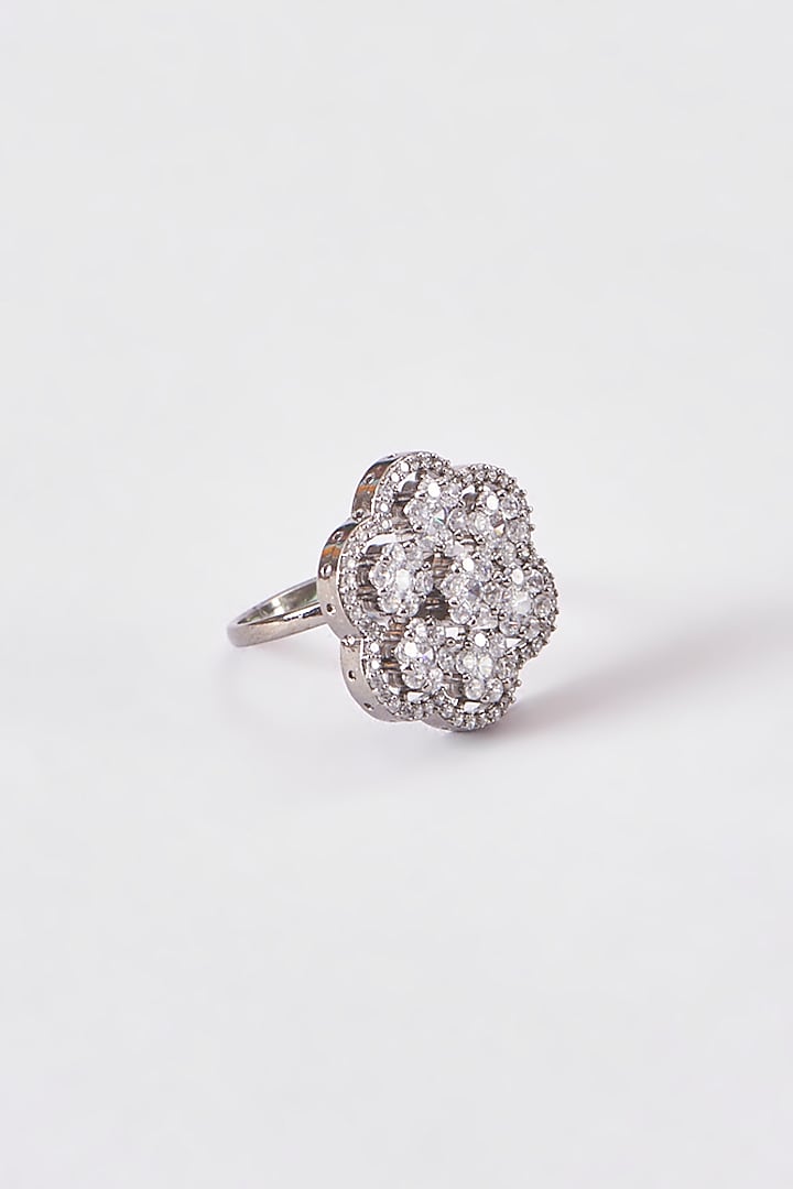 White Finish Zircon Ring by Aster at Pernia's Pop Up Shop
