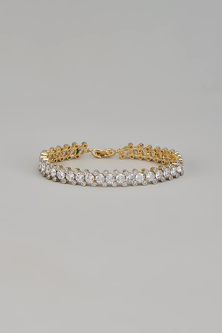 Gold Finish Finish Zircon Bracelet by Aster