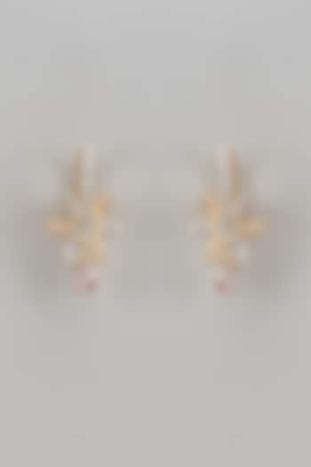 Rose Gold Finish Zircon Dangler Earrings by Aster