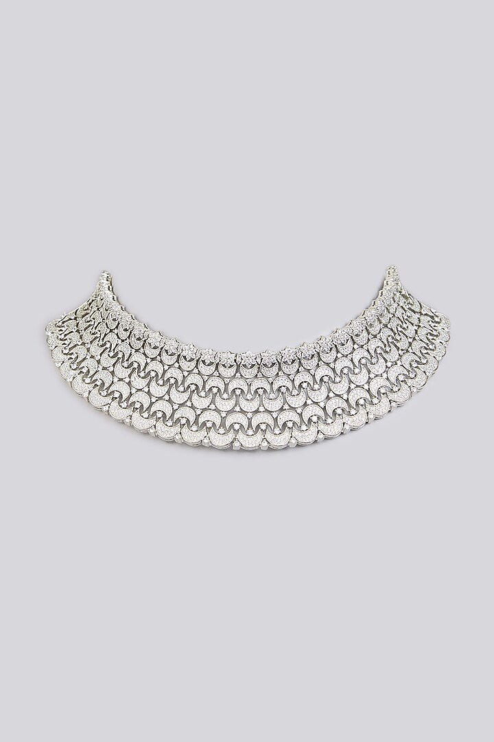 White Finish White Stone Necklace by Aster at Pernia's Pop Up Shop