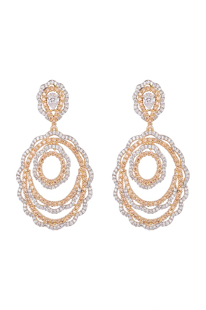 White Finish Faux Diamond Earrings by Aster at Pernia's Pop Up Shop