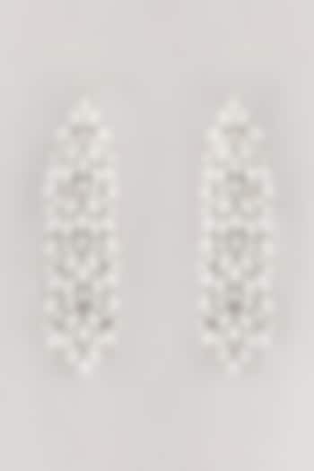 White Finish Zircon Earrings by Aster at Pernia's Pop Up Shop