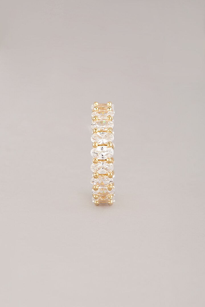 Gold Finish Zircon Stackable Ring by Aster at Pernia's Pop Up Shop