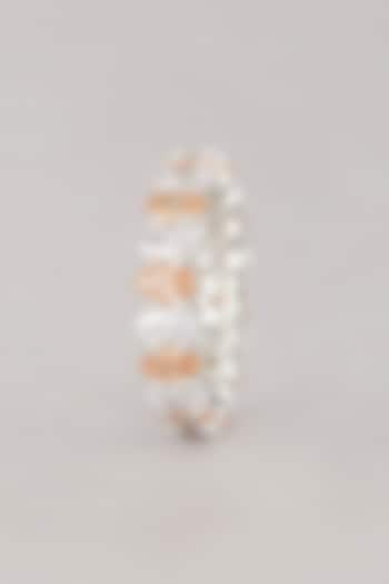 White Finish Champagne Zircon Stackable Ring by Aster at Pernia's Pop Up Shop