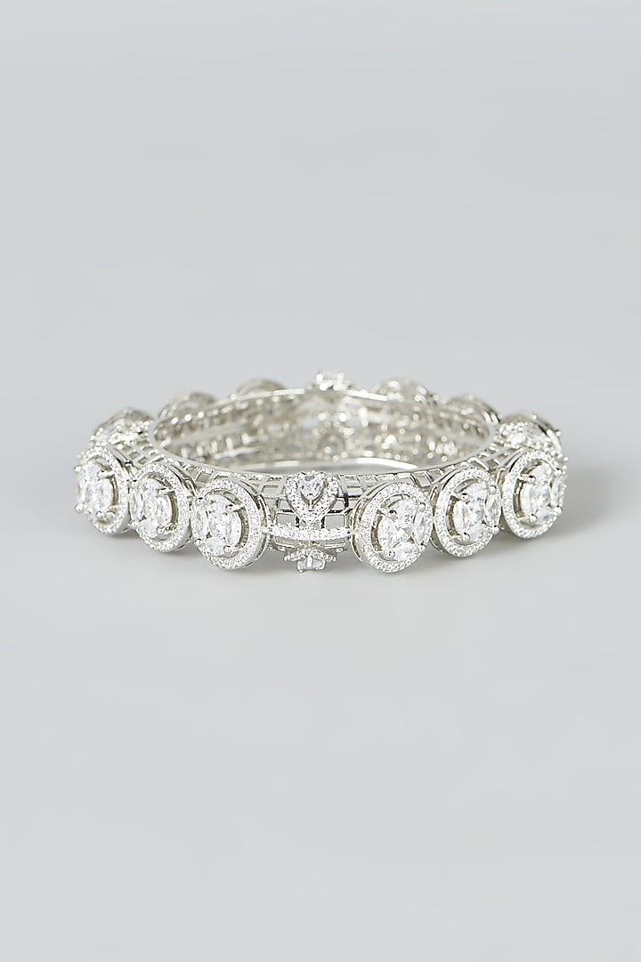 White Finish Zircon Bangle by Aster at Pernia's Pop Up Shop