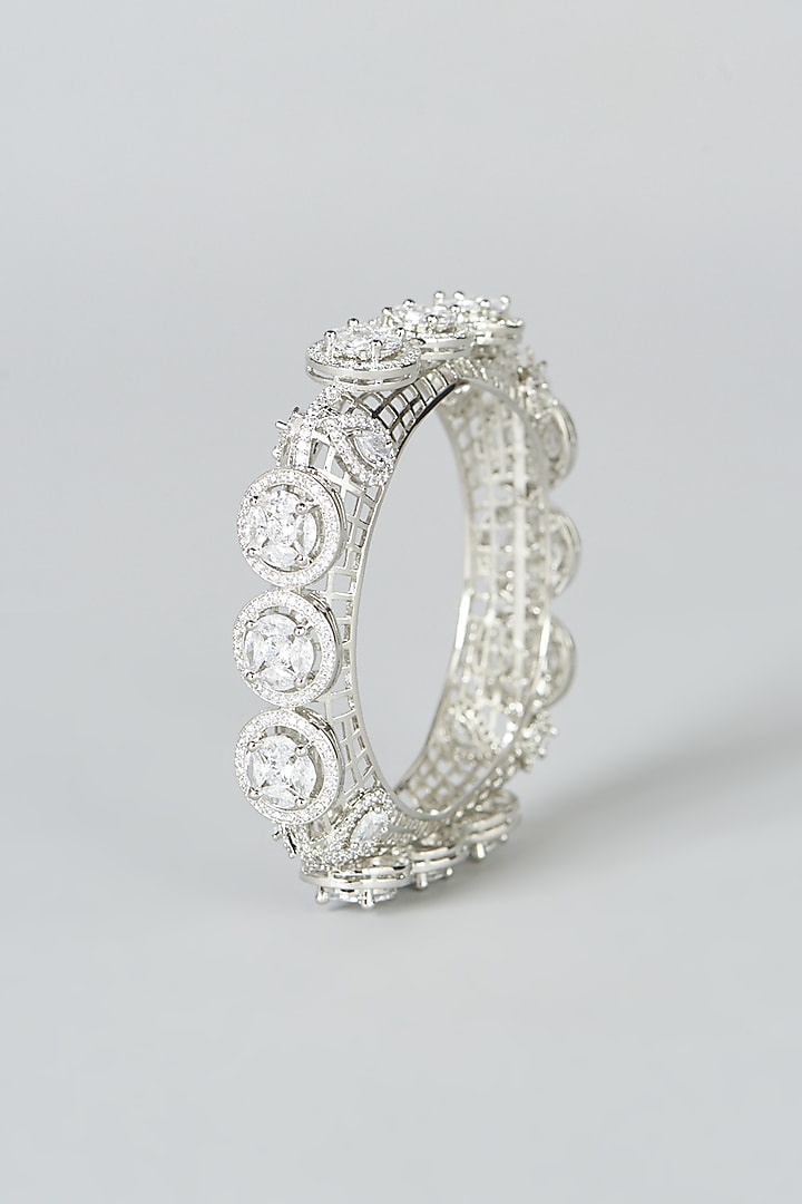 White Finish Zircon Bangle by Aster at Pernia's Pop Up Shop