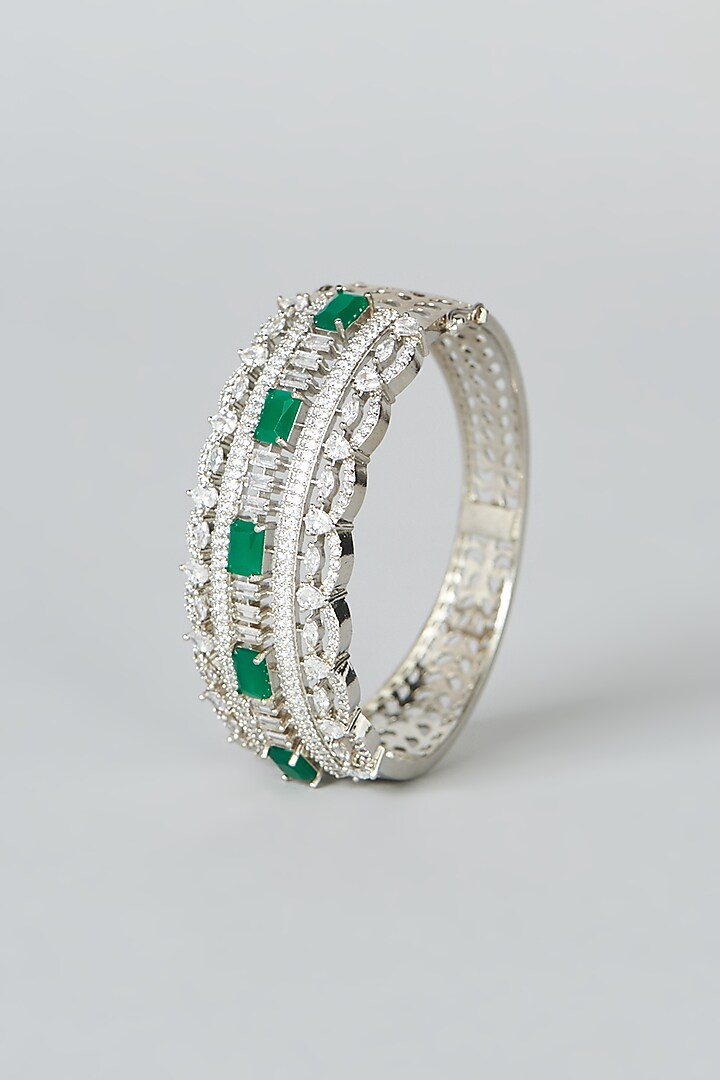 White Finish Synthetic Stone Bangle by Aster at Pernia's Pop Up Shop