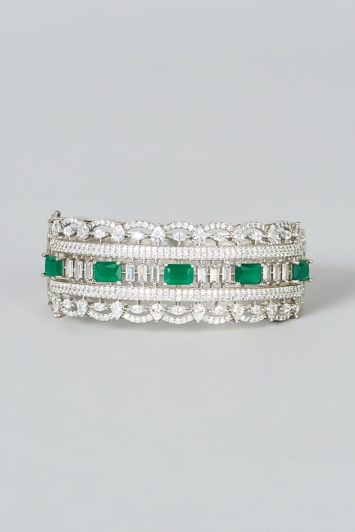 White Finish Synthetic Stone Bangle by Aster at Pernia's Pop Up Shop