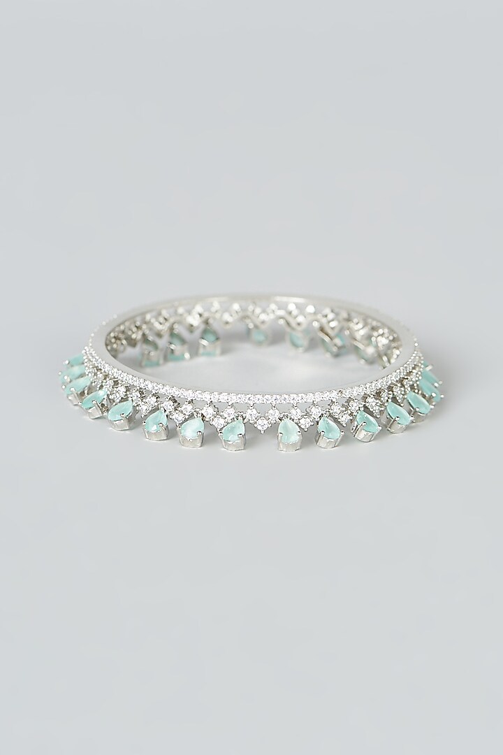 White Finish Zircon Bangle by Aster at Pernia's Pop Up Shop