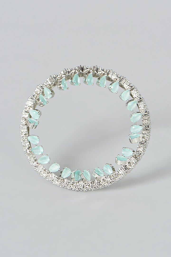White Finish Zircon Bangle by Aster at Pernia's Pop Up Shop