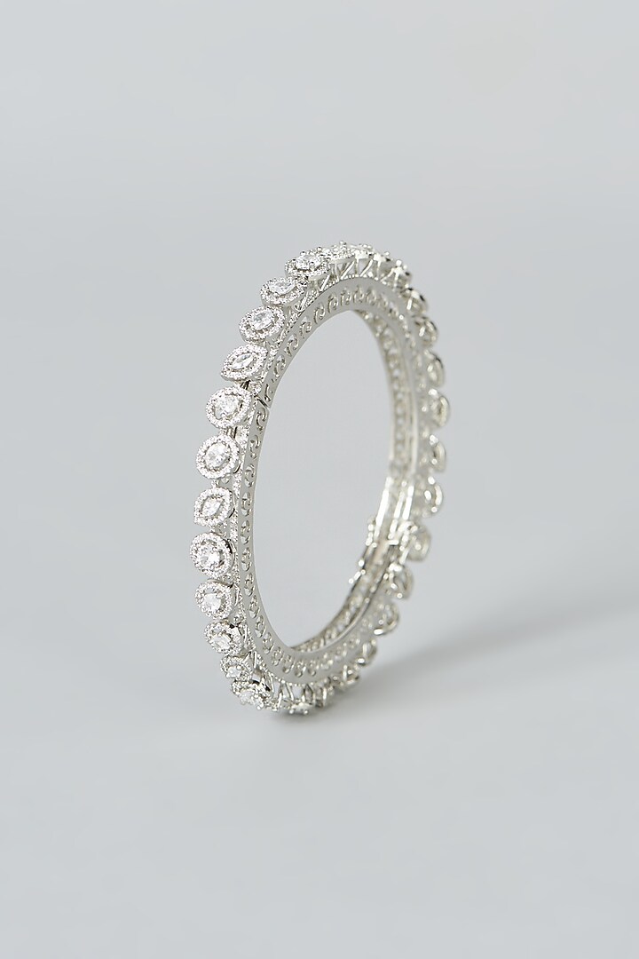 White Finish Zircon Bangle by Aster at Pernia's Pop Up Shop