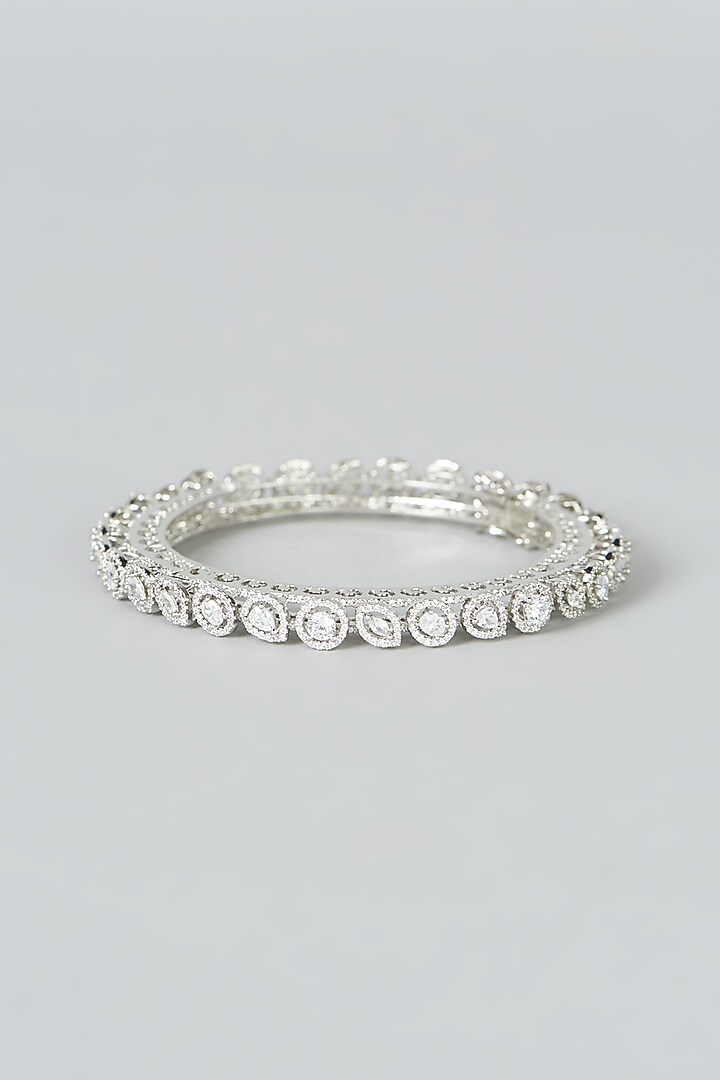 White Finish Zircon Bangle by Aster at Pernia's Pop Up Shop