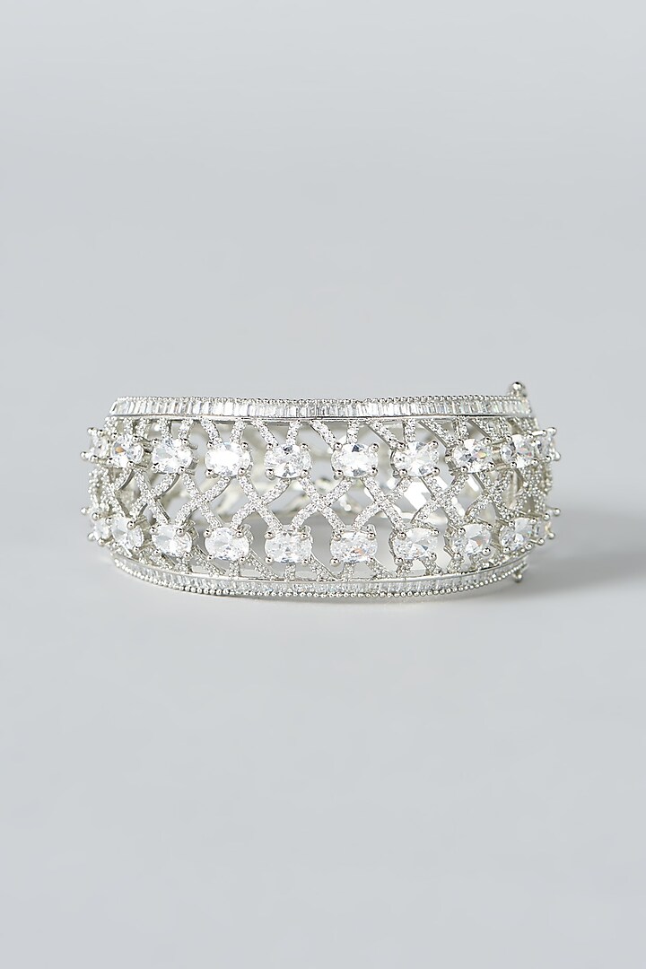 White Finish Zircon Bracelet by Aster at Pernia's Pop Up Shop