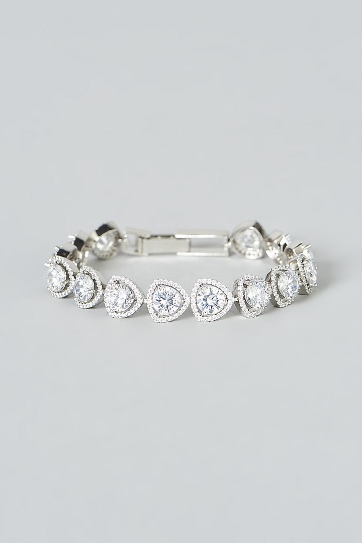 White Finish Zircon Bracelet by Aster at Pernia's Pop Up Shop