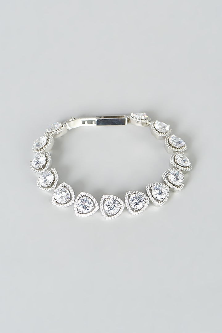 White Finish Zircon Bracelet by Aster at Pernia's Pop Up Shop