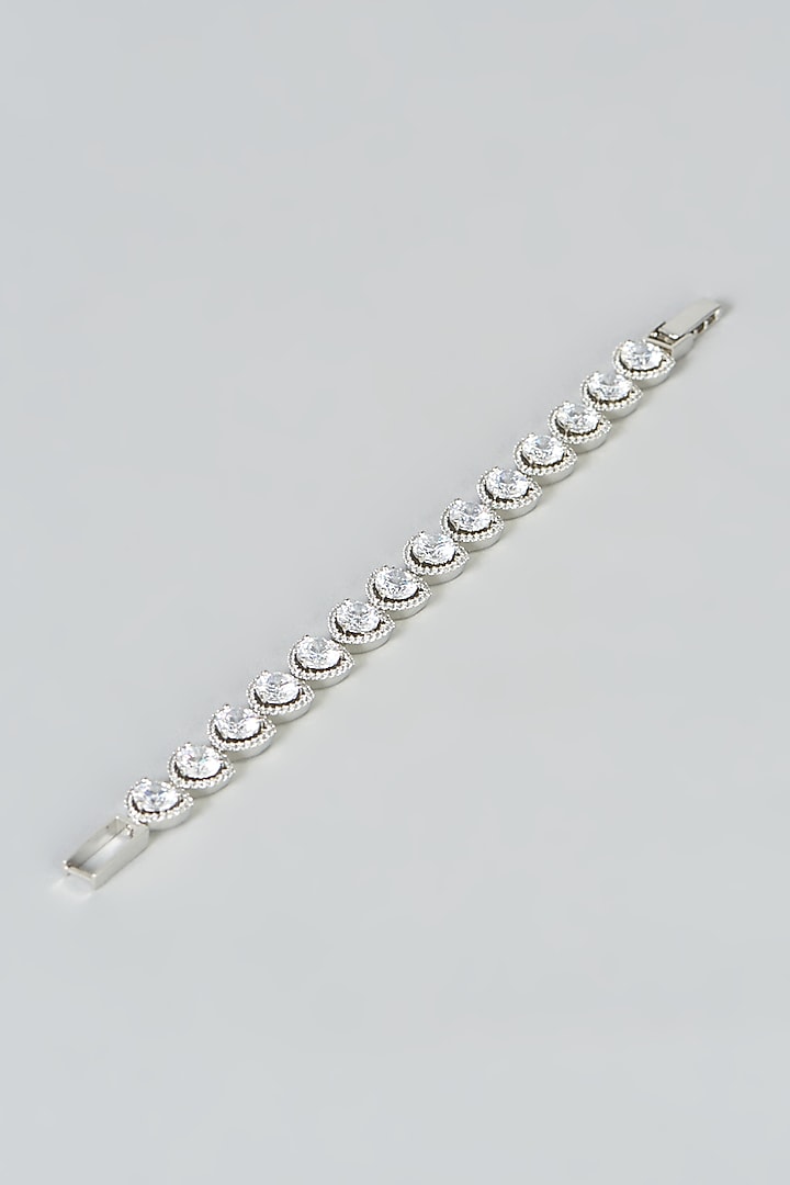 White Finish Zircon Bracelet by Aster at Pernia's Pop Up Shop