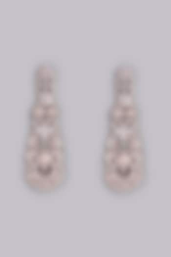 Rose Gold Finish Zircon Dangler Earrings by Aster