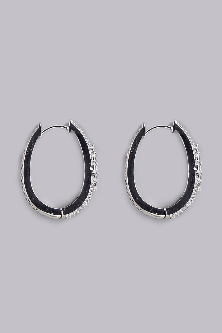 White Finish Zircons Dangler Earrings by Aster at Pernia's Pop Up Shop