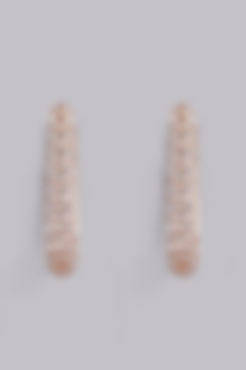 Rose Gold Finish Zircon Dangler Earrings by Aster at Pernia's Pop Up Shop