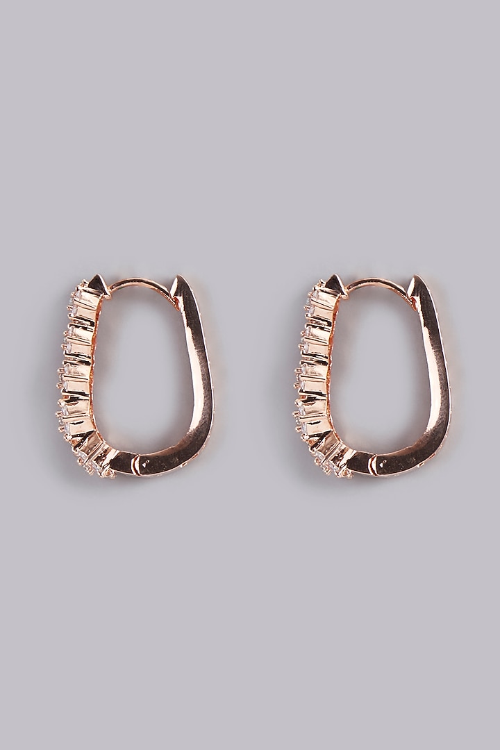 Rose Gold Finish Zircon Dangler Earrings by Aster at Pernia's Pop Up Shop